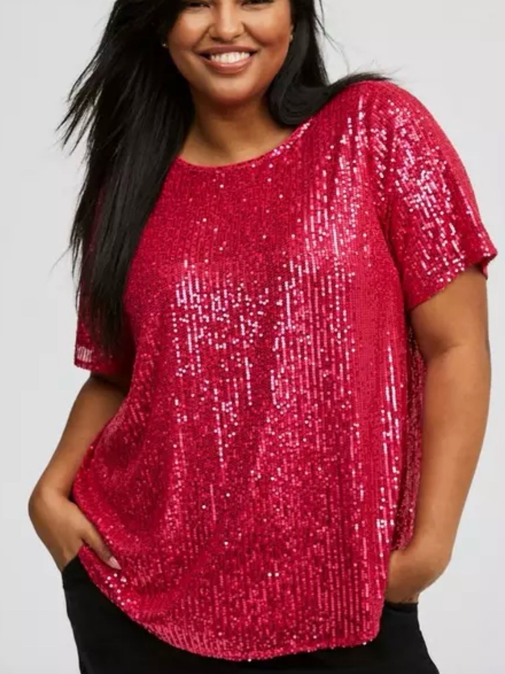 Torrid Abbey Short Sleeve Sequin Top size 6